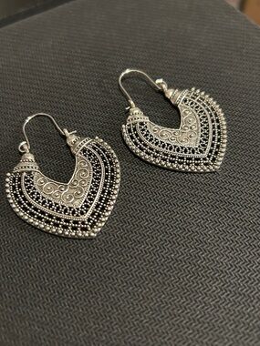Silver-Tone Filigree Earrings